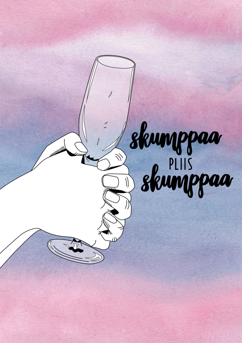 "Skumppaa pliis skumppaa" juliste A4